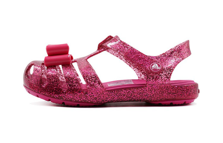 (Preschool) Crocs Isabella Bow 'Candy Pink Sparkle' 205382-6X0