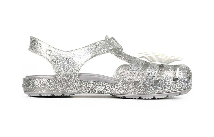 Order (Preschool) Crocs Isabella Charm Minimalistic Casual Sandals Silver 205535-040