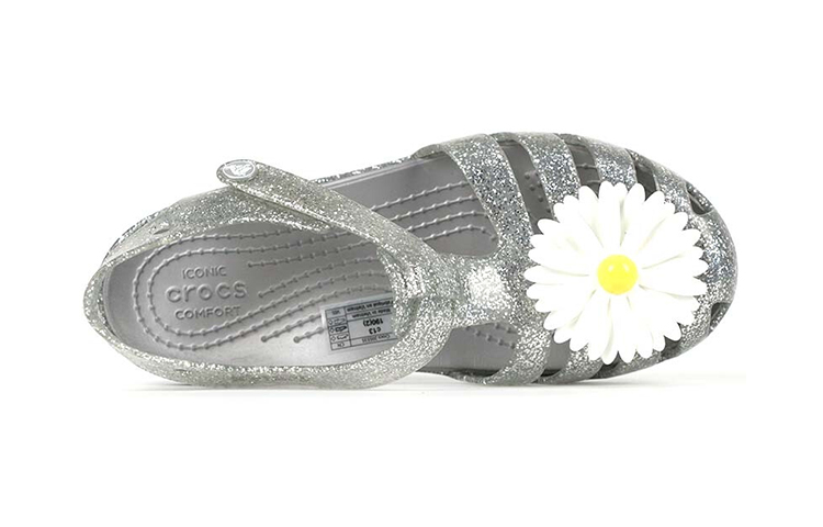 Lookbook (Preschool) Crocs Isabella Charm Minimalistic Casual Sandals Silver 205535-040
