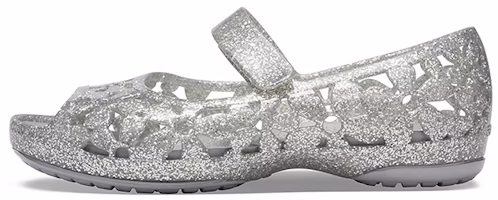 (Preschool) Crocs Isabella Flower Flat 'Silver' 205461-040 (Preschool) Crocs Isabella Flower Flat 'Silver' 205461-040