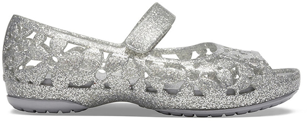 (Preschool) Crocs Isabella Flower Flat 'Silver' 205461-040 Order (Preschool) Crocs Isabella Flower Flat 'Silver' 205461-040