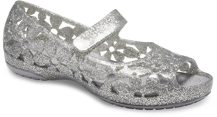(PS) Crocs Isabella 花卉平底鞋 '银色' 205461-040 Shop (PS) Crocs Isabella 花卉平底鞋 '银色' 205461-040