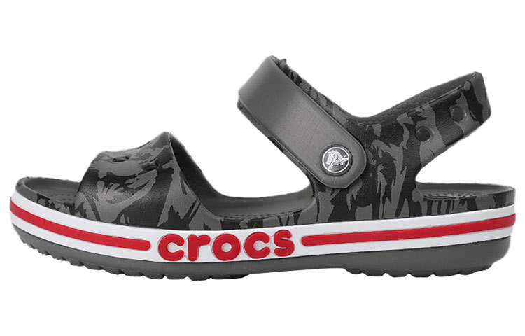 (Preschool) Crocs Large Printing Crocs Gray Red Sandals 206262-0DA
