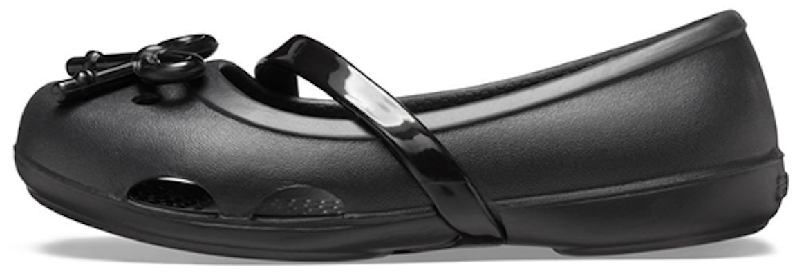 (Preschool) Crocs Lina Bow Charm Flat 'Black' 206263-001 Buy (Preschool) Crocs Lina Bow Charm Flat 'Black' 206263-001
