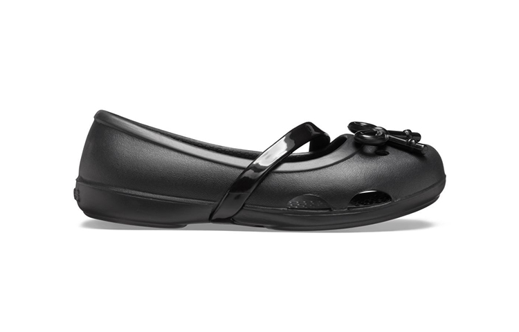 Order (Preschool) Crocs Lina Bow Charm Flat 'Black' 206263-001