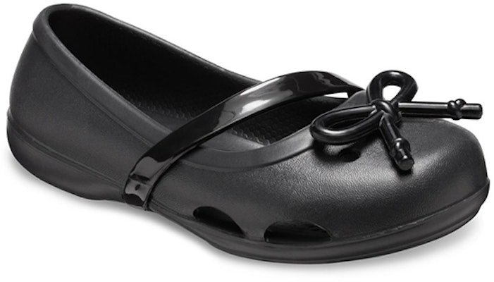 (Preschool) Crocs Lina Bow Charm Flat 'Black' 206263-001 Lookbook (Preschool) Crocs Lina Bow Charm Flat 'Black' 206263-001