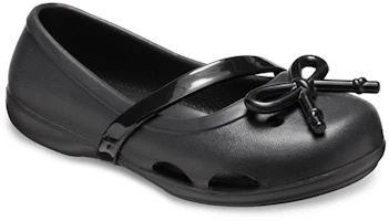 Lookbook (Preschool) Crocs Lina Bow Charm Flat 'Black' 206263-001