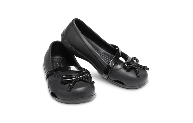 Shop (Preschool) Crocs Lina Bow Charm Flat 'Black' 206263-001