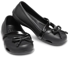 Shop (Preschool) Crocs Lina Bow Charm Flat 'Black' 206263-001