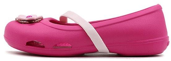 (Preschool) Crocs Lina Charm Flat 'Raspberry Pink' 205529-6X0 (Preschool) Crocs Lina Charm Flat 'Raspberry Pink' 205529-6X0
