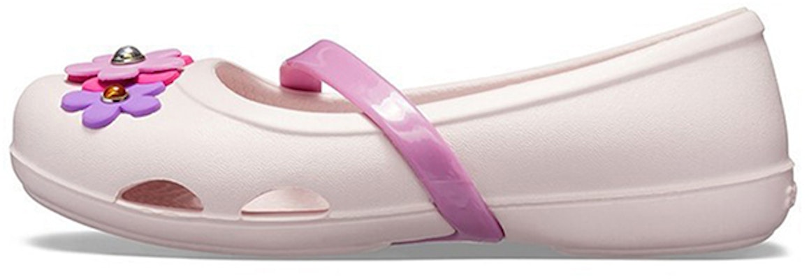 (Preschool) Crocs Lina Charm Flat Flowers Pale Pink Sandals 205529-6PI Buy (Preschool) Crocs Lina Charm Flat Flowers Pale Pink Sandals 205529-6PI