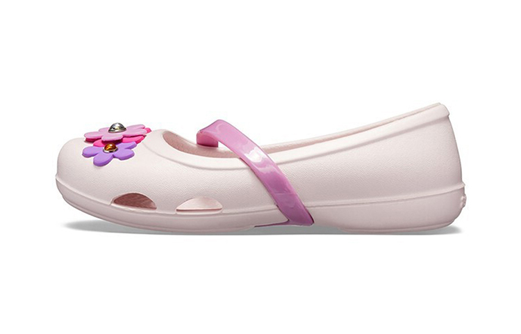 (Preschool) Crocs Lina Charm Flat Flowers Pale Pink Sandals 205529-6PI