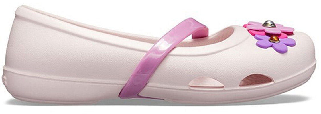 (Preschool) Crocs Lina Charm Flat Flowers Pale Pink Sandals 205529-6PI Order (Preschool) Crocs Lina Charm Flat Flowers Pale Pink Sandals 205529-6PI
