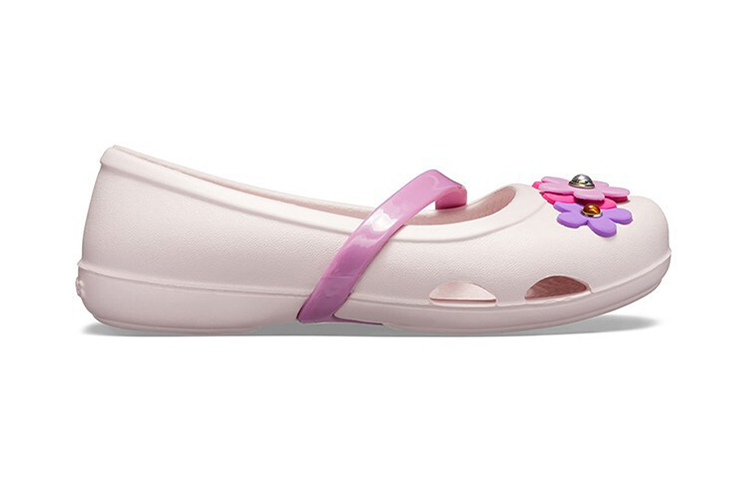 Order (Preschool) Crocs Lina Charm Flat Flowers Pale Pink Sandals 205529-6PI