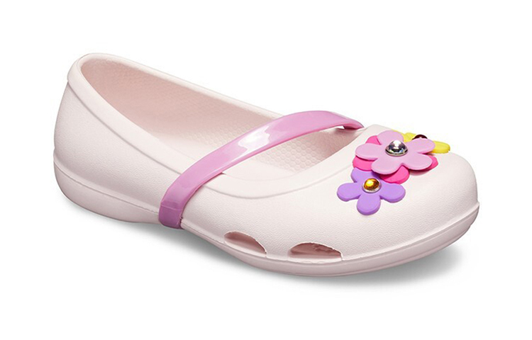 Lookbook (Preschool) Crocs Lina Charm Flat Flowers Pale Pink Sandals 205529-6PI