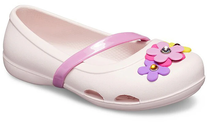 (Preschool) Crocs Lina Charm Flat Flowers Pale Pink Sandals 205529-6PI Lookbook (Preschool) Crocs Lina Charm Flat Flowers Pale Pink Sandals 205529-6PI