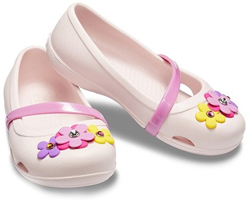 童趣 Crocs Lina Charm Flat 花朵 公主涼鞋 淡粉色 Shop 童趣 Crocs Lina Charm Flat 花朵 公主涼鞋 淡粉色