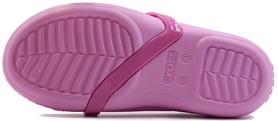 (Preschool) Crocs Lina Flat Small Casual Pink Sandals 205040-6I2 Details for (Preschool) Crocs Lina Flat Small Casual Pink Sandals 205040-6I2