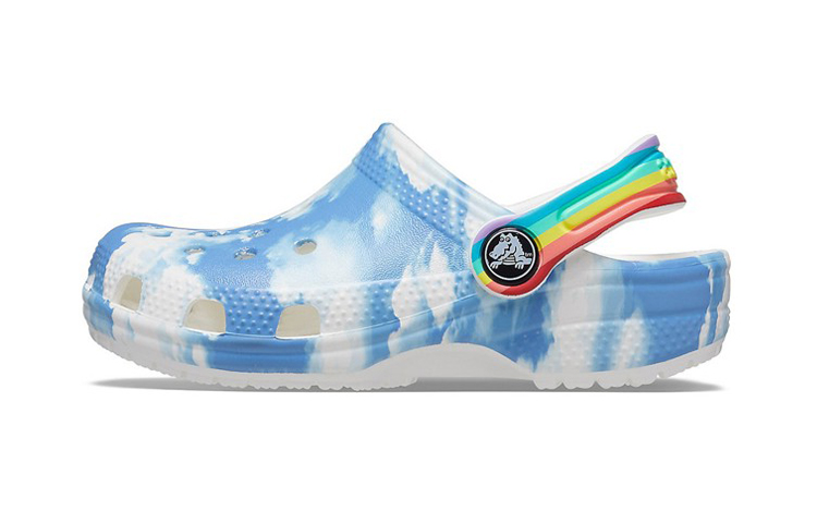 (Preschool) Crocs Outdoor Beach Sports Big Boys White Blue Tie Dye Sandals 'White Blue' 206818-100