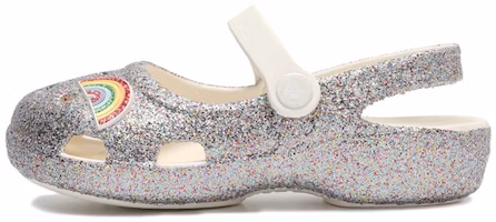 (Preschool) Crocs Outdoor Flat Heel Shiny Sports Silver Sandals 206370-93R (Preschool) Crocs Outdoor Flat Heel Shiny Sports Silver Sandals 206370-93R