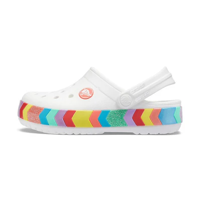 (PS) Crocs Rainbow Outdoor Beach Sports Big Boys White Sandals