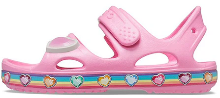 (Preschool) Crocs Rainbow Pattern Soft Sole Non-Slip Rose Pink Sandals 206795-669 (Preschool) Crocs Rainbow Pattern Soft Sole Non-Slip Rose Pink Sandals 206795-669