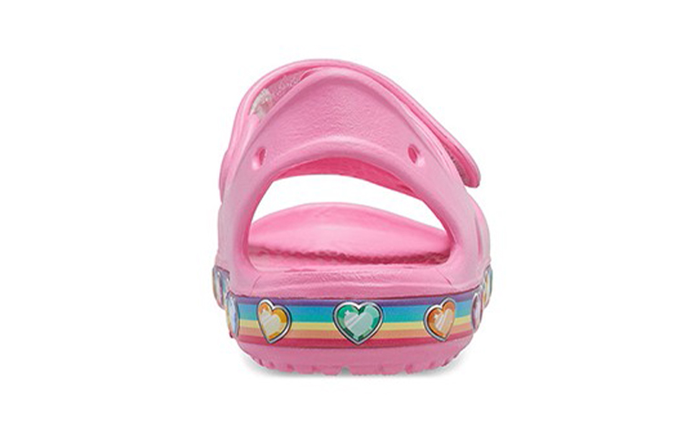Details for (Preschool) Crocs Rainbow Pattern Soft Sole Non-Slip Rose Pink Sandals 206795-669
