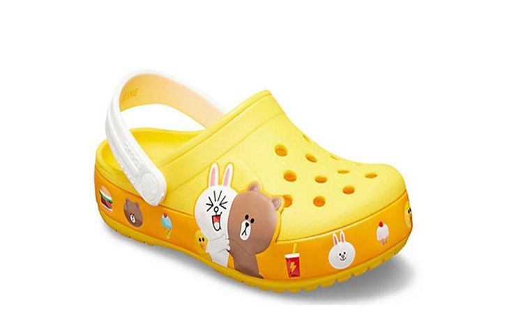 Lookbook 兒童 Crocs卡羅琪 Classic clog 防滑耐磨兒童涼鞋 黃白棕