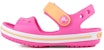 (PS) Crocs Kecil Crocs Sukan Pantai Tumit Rata Sandal Pink Kuning 'Pink Kuning' 12856-6QZ
