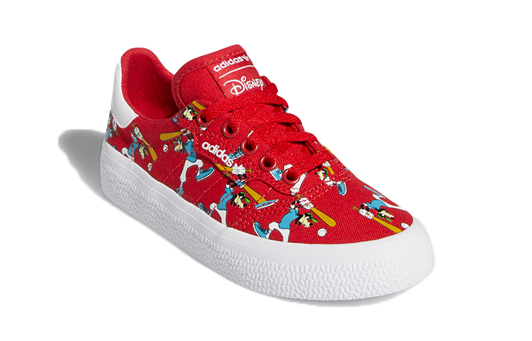Lookbook 中童 Disney/迪士尼 x adidas Originals 3MC Vulc 高飞聯名 低幫 兒童板鞋 紅白