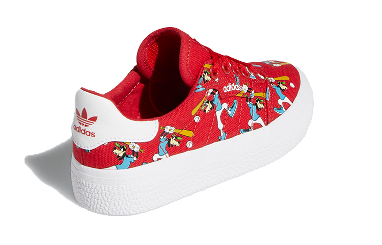 Shop 中童 Disney/迪士尼 x adidas Originals 3MC Vulc 高飞聯名 低幫 兒童板鞋 紅白