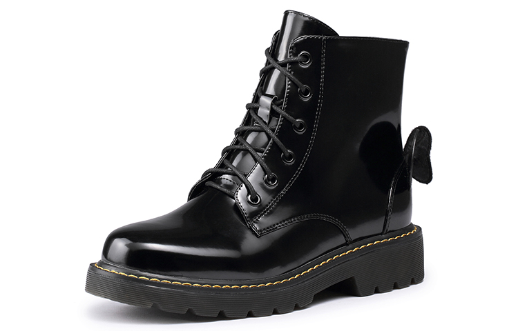 Lookbook (Preschool) Disney x Dr. Martens Minnie Mouse 'Patent Black Embroidery' 20WDBL213-1600