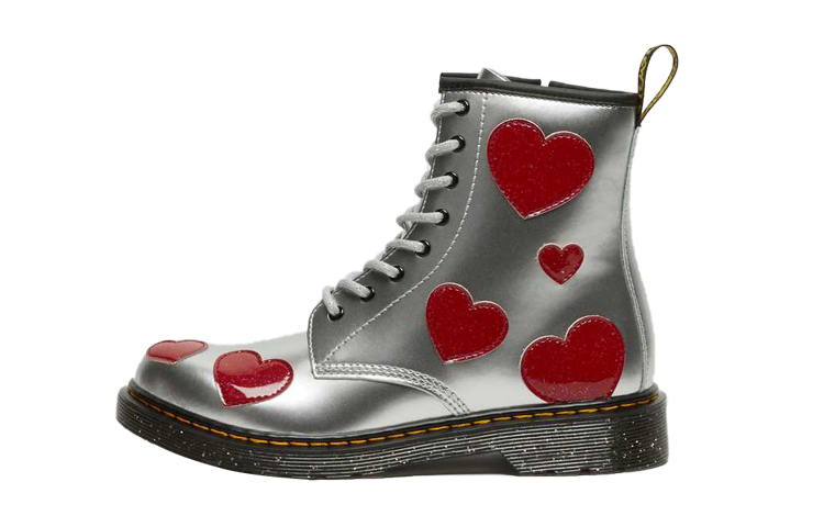 (PS) Dr. Martens 1460 'Silver Heart Lace Zip Boot'