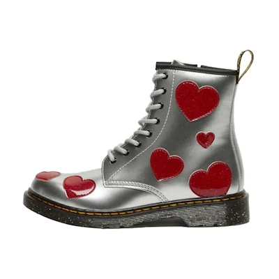 (PS) Dr. Martens 1460 'Silver Heart Lace Zip Boot'