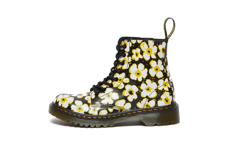 (Preschool) Dr. Martens 1460 Pansy Fayre Martin-Boots K Black/Yellow 26613001