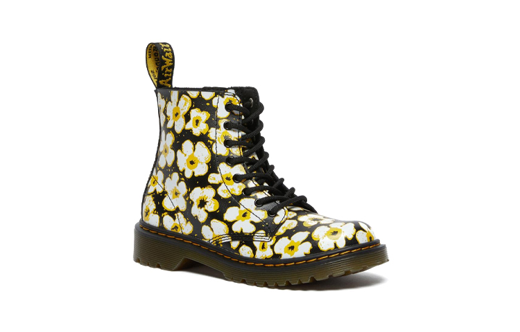 Lookbook (Preschool) Dr. Martens 1460 Pansy Fayre Martin-Boots K Black/Yellow 26613001
