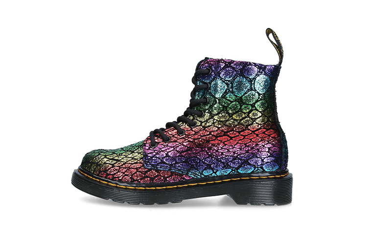 Buy 中童 Dr.Martens/馬丁博士 1460 Pascal 壓花皮革拉鍊馬丁靴 鮮豔色彩