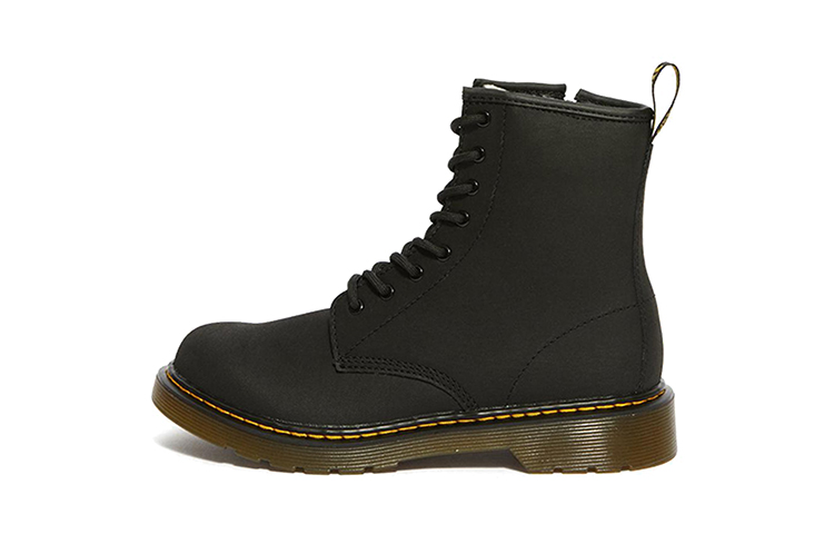 (Preschool) Dr. Martens 1460 Zip Boot 'Black Fleece Lined' 24081001