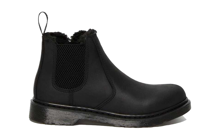 Order (Preschool) Dr. Martens 2976 'Faux Fur Lined Black Chelsea' Boot 26154001