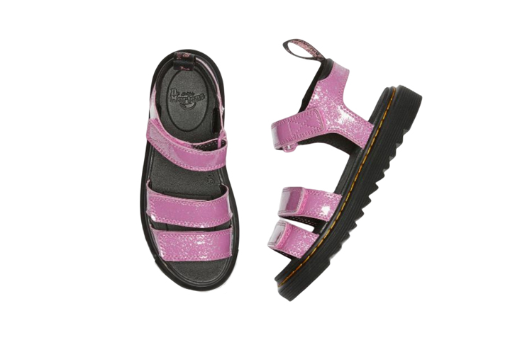 Lookbook (Preschool) Dr. Martens Flat Sandal 'Pink Velcro' 27250960