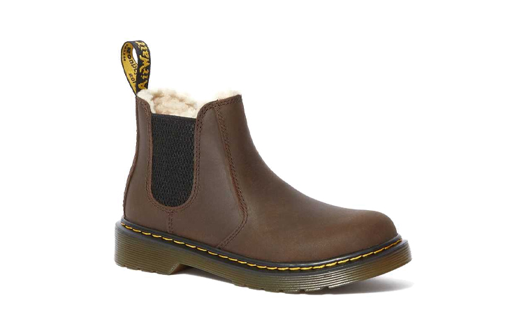 Lookbook (Preschool) Dr. Martens Junior 2976 Leather Chelsea Boots 'Black Brown' 25100201