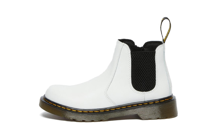 (Preschool) Dr. Martens Junior 2976 Leather Zip Chelsea Boot 'White' 26615100