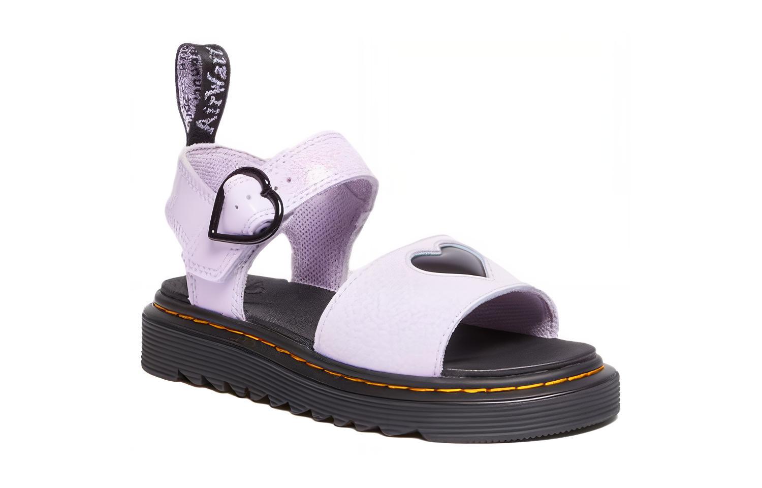 Order (Preschool) Dr. Martens Kid's Leather Open-Toe Buckle Sandal 'Purple' 30751308