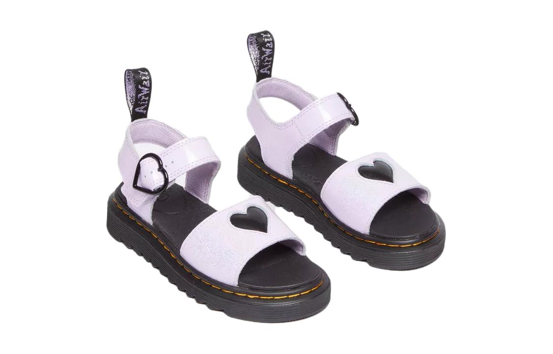 Lookbook (Preschool) Dr. Martens Kid's Leather Open-Toe Buckle Sandal 'Purple' 30751308