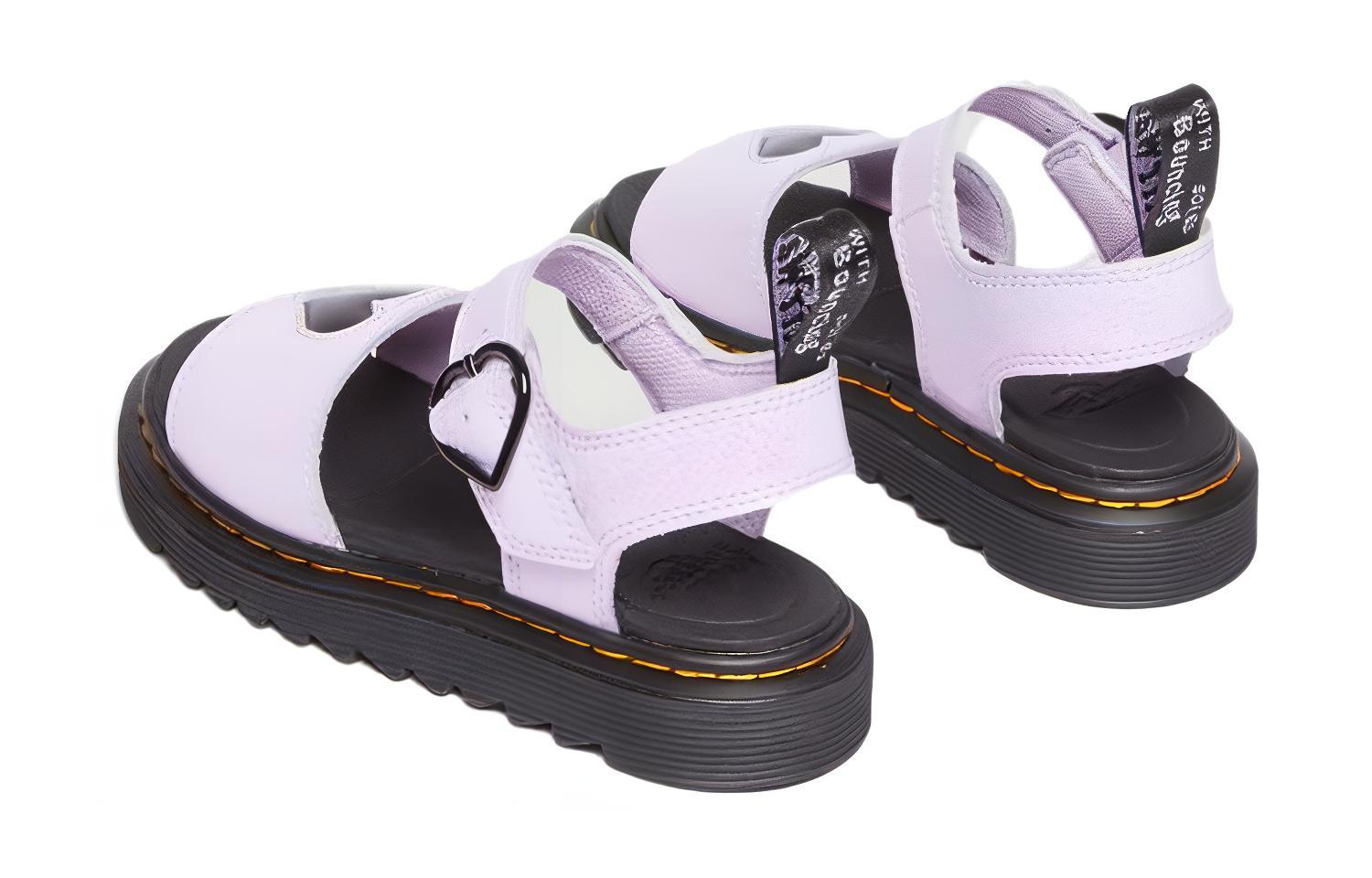 Shop (Preschool) Dr. Martens Kid's Leather Open-Toe Buckle Sandal 'Purple' 30751308