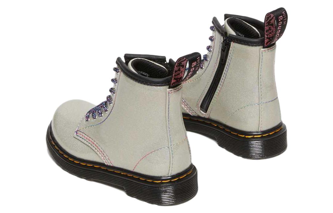 Shop (Preschool) Dr. Martens Mid-Top Leather Boots 'Silver' 27913040