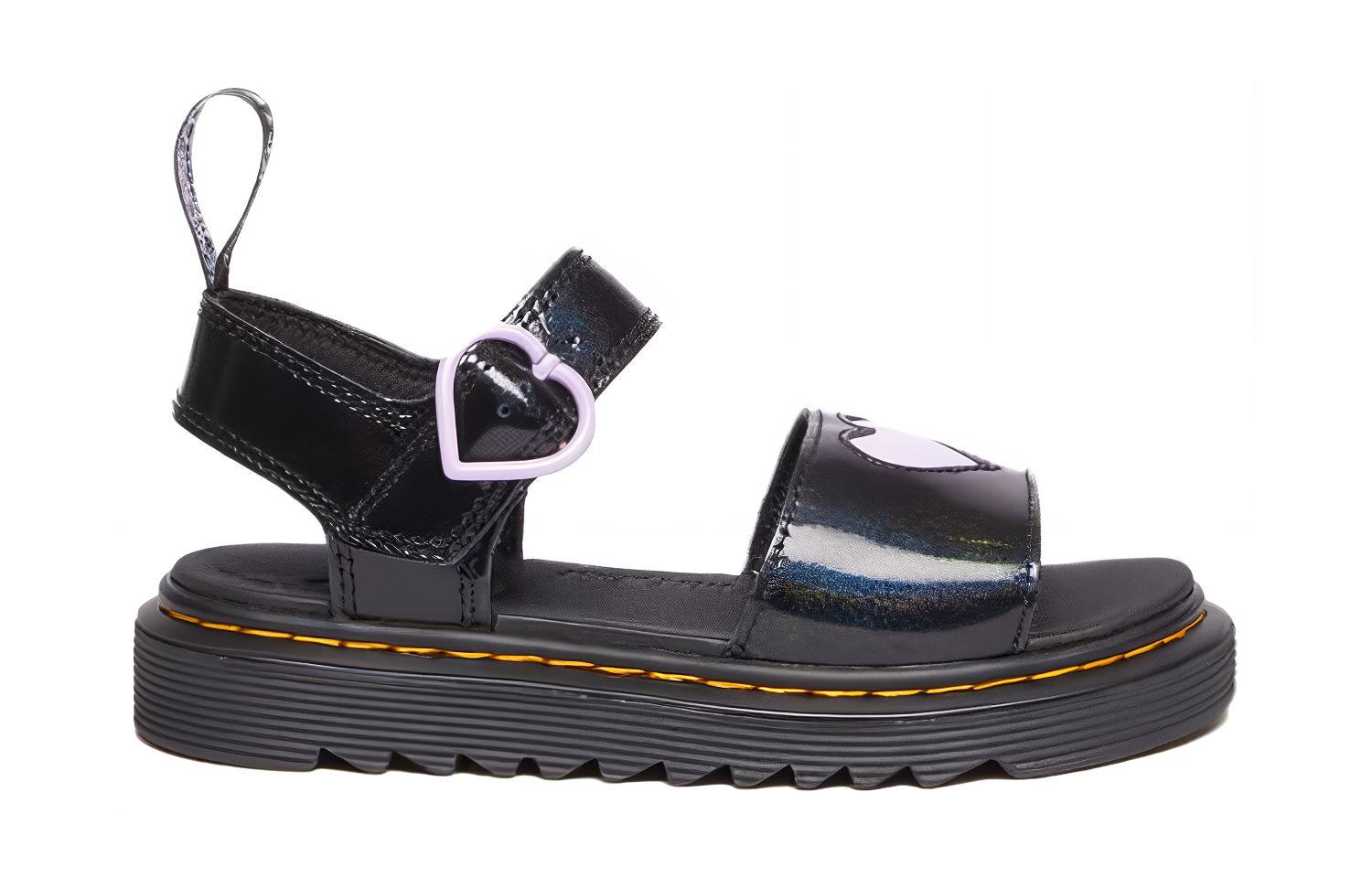 Order (PS) Dr. Martens Sandal Terbuka dengan Sepuhan Kulit Sintetik 'Hitam' 30751001