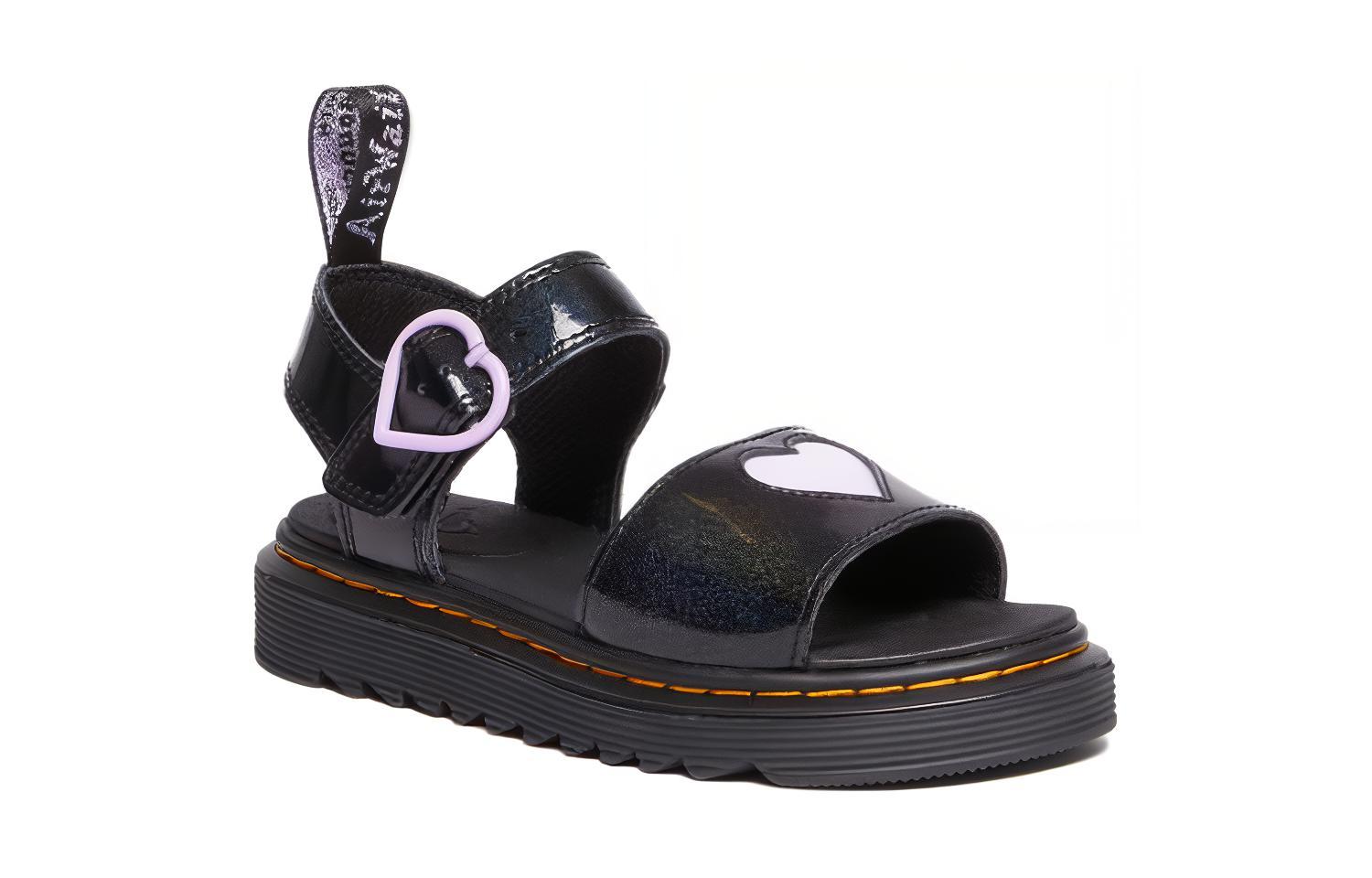 Lookbook (PS) Dr. Martens Sandal Terbuka dengan Sepuhan Kulit Sintetik 'Hitam' 30751001