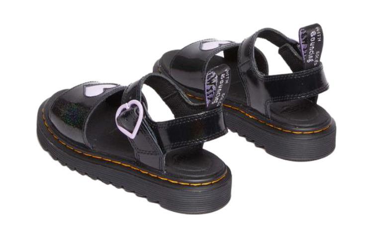 Shop (Preschool) Dr. Martens Synthetic Leather Open-Toe Buckle Sandals 'Black' 30751001