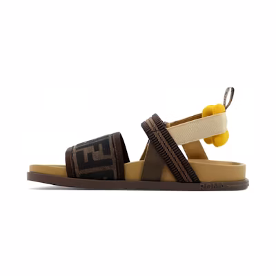 (PS) Fendi FF Fabric Flat Sandals 'Tobacco'